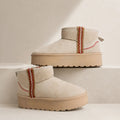 Signature Mini Boots - Cream Stitch